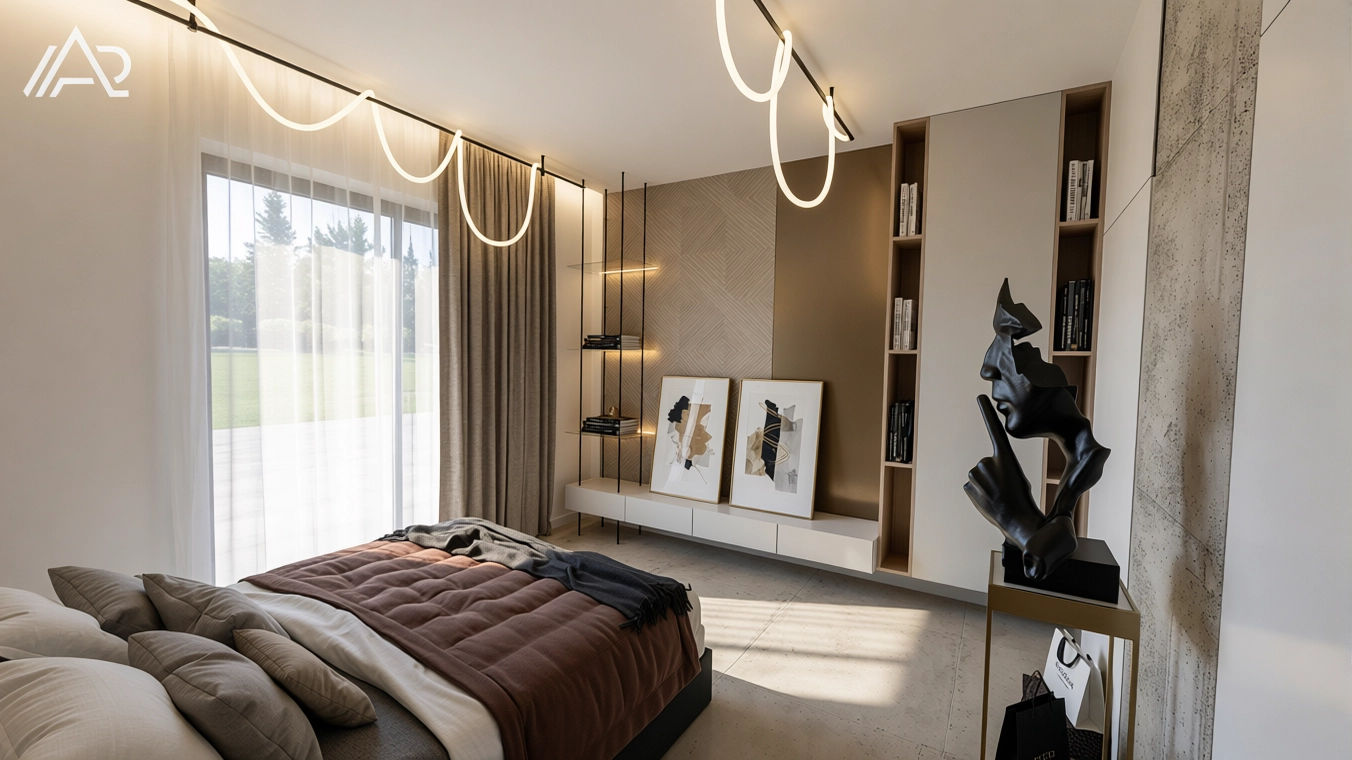 Projekt wnętrza pokoju gościnnego