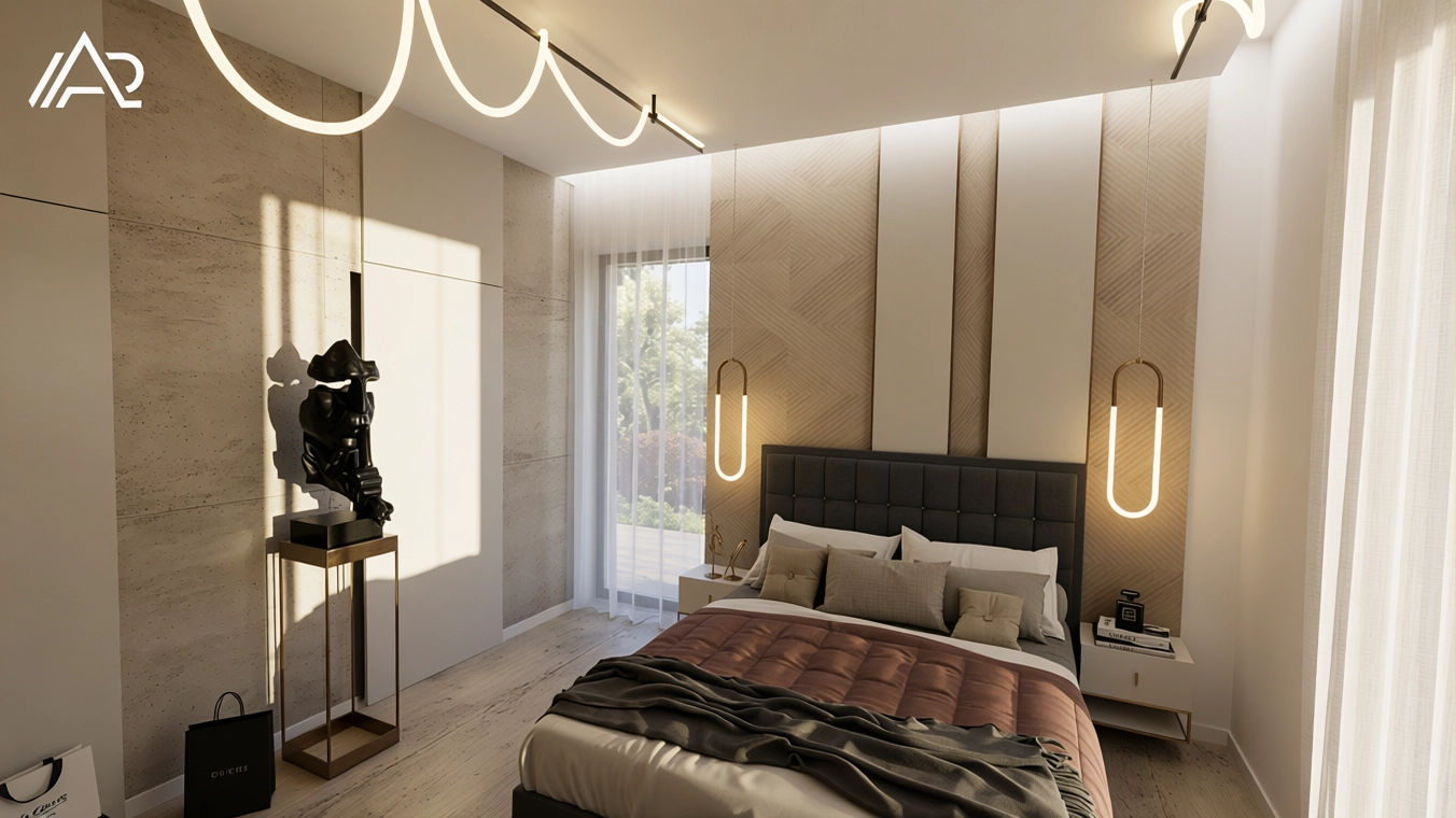 Projekt wnętrza pokoju gościnnego