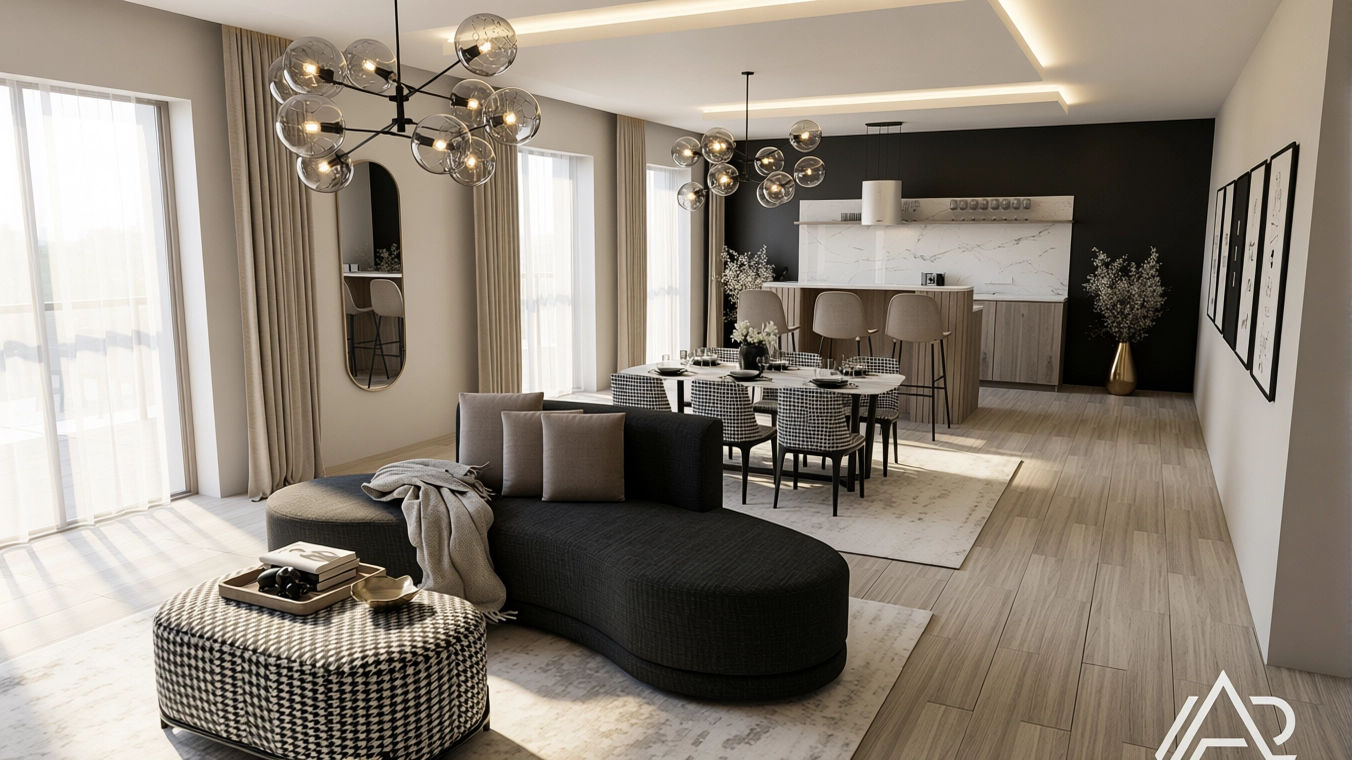 Projekt wnętrza pokoju gościnnego